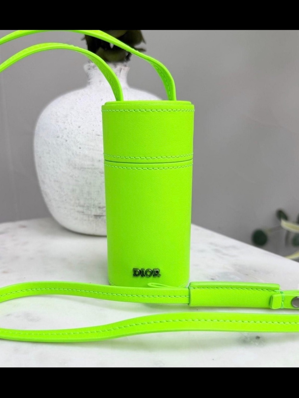 RARE💚Dior Neon Green Cylindrical Mini Crossbody